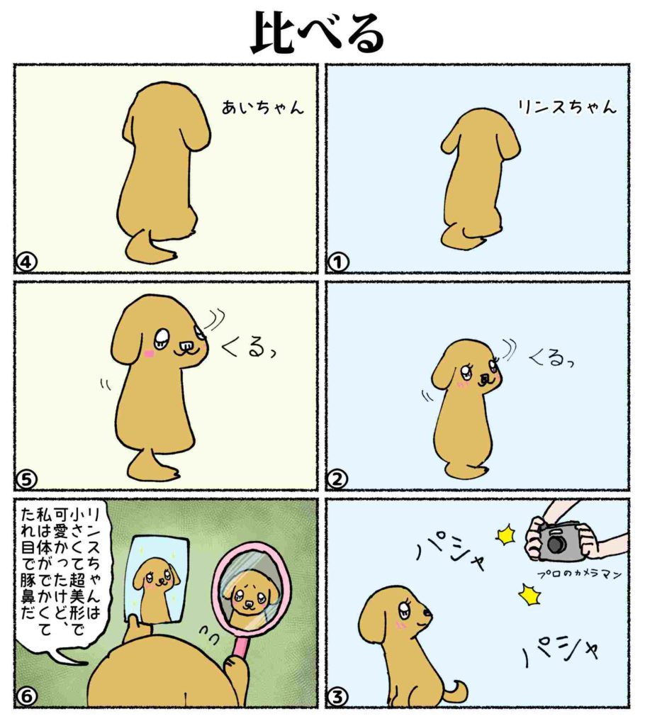 あいちゃん6コマ漫画6 比べる 投稿者 Aguri Gallery Esnir